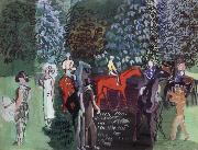 Dufy Raoul Chevaux Jockeys Elegantes au Bois oil on canvas
